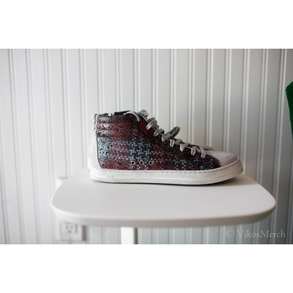 P448 Plaid Skate High-Top Sneakers 40 NEW